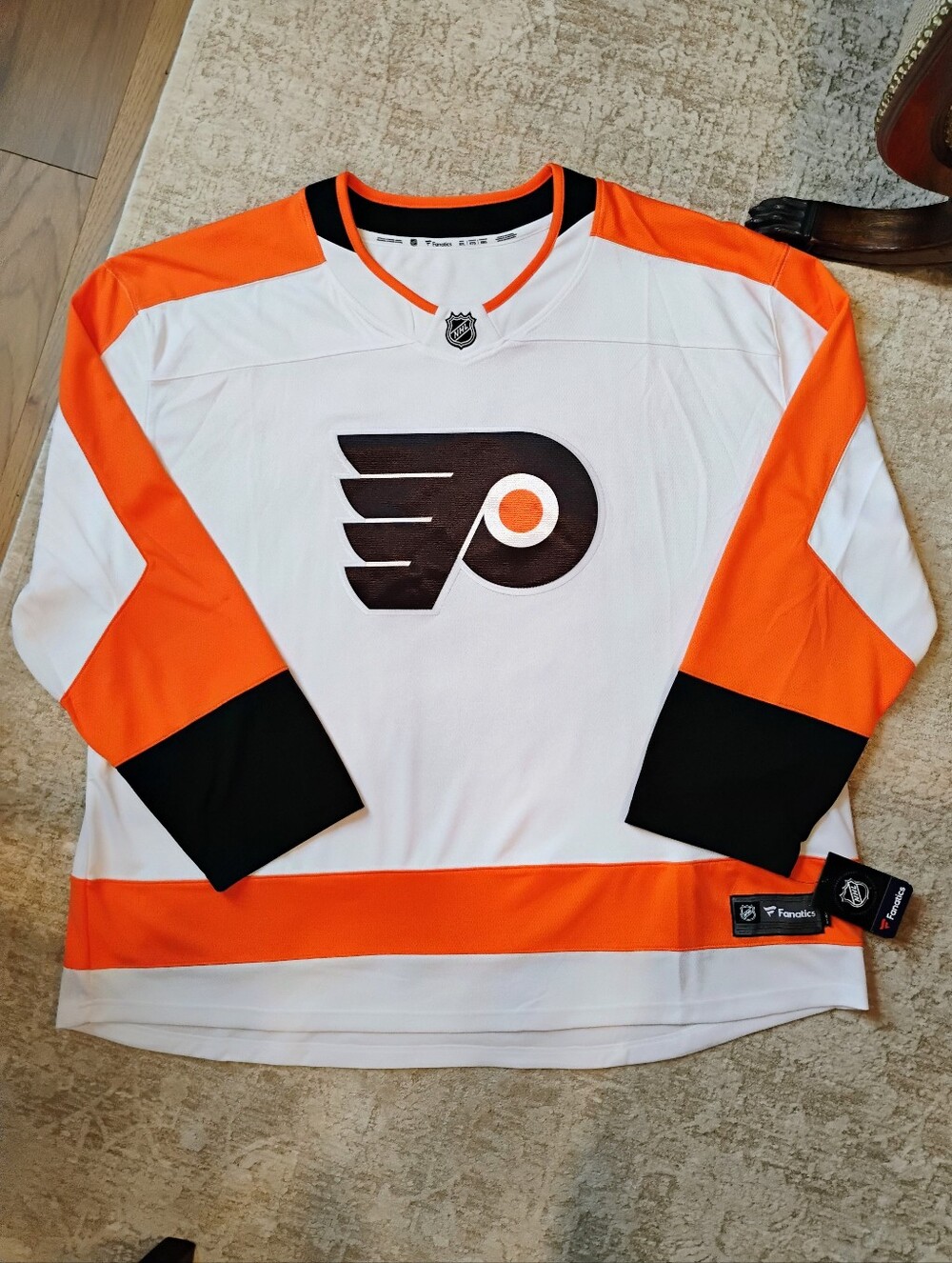 NWT 5XL Fanatics NHL Philadelphia Flyers Breakaway Away Jersey Big And Tall NEW